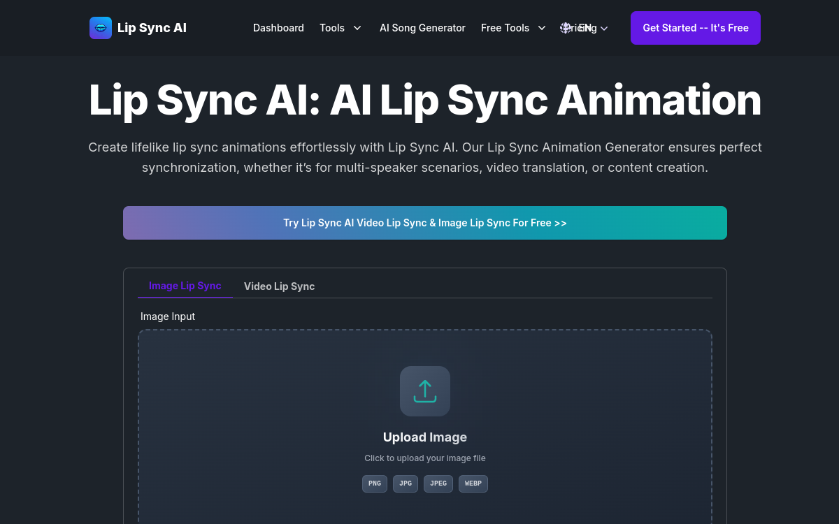 Screenshot di Lip Sync AI