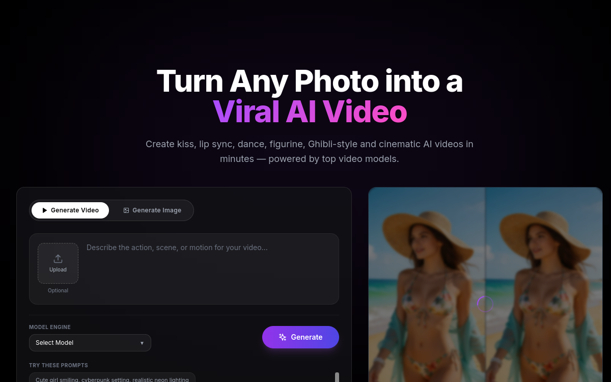 Screenshot di ReelMuse AI