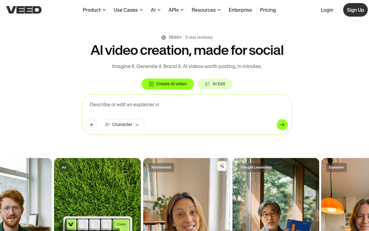 Screenshot di Veed.io