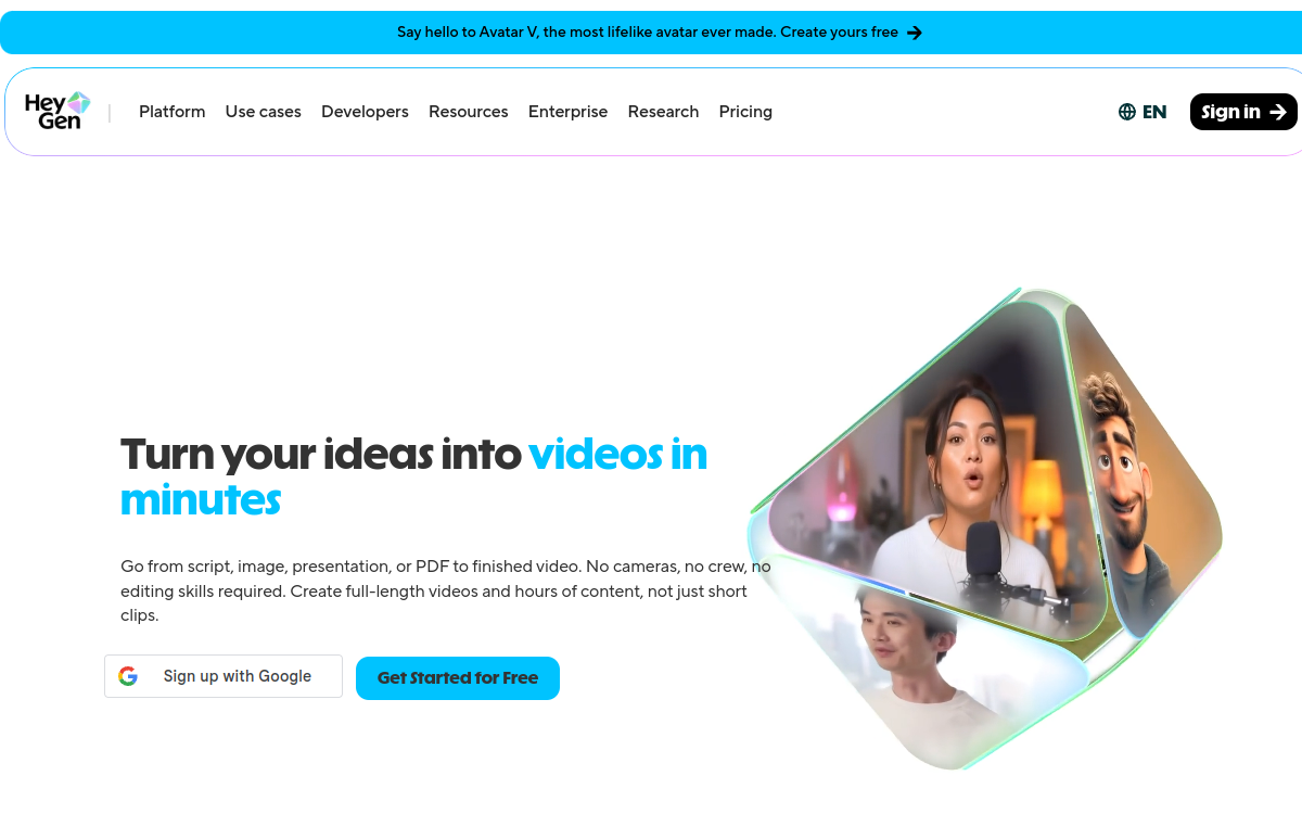 Screenshot di HeyGen