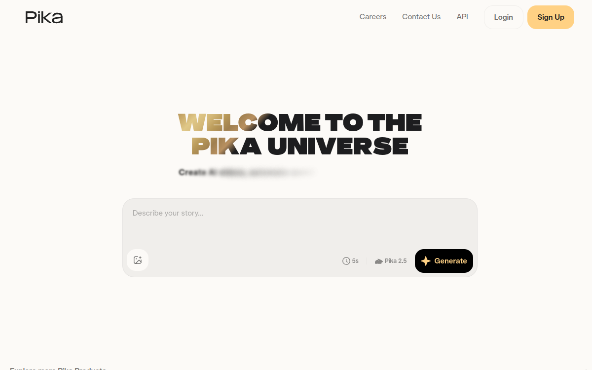 Screenshot di Pika Labs