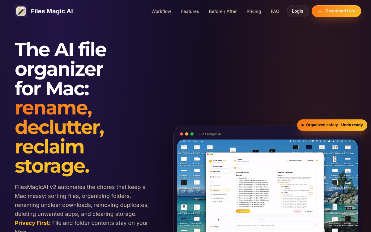 Screenshot di Files Magic AI