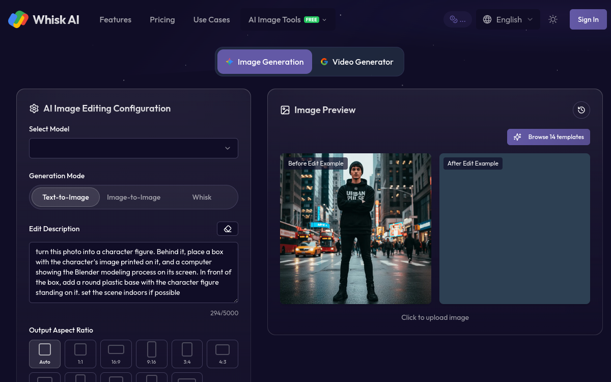 Screenshot di Whisk AI