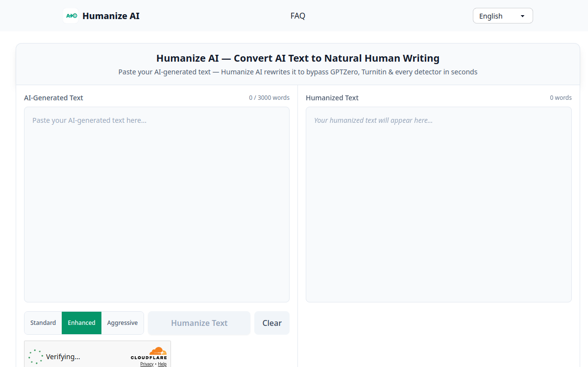 Screenshot di Humanize AI