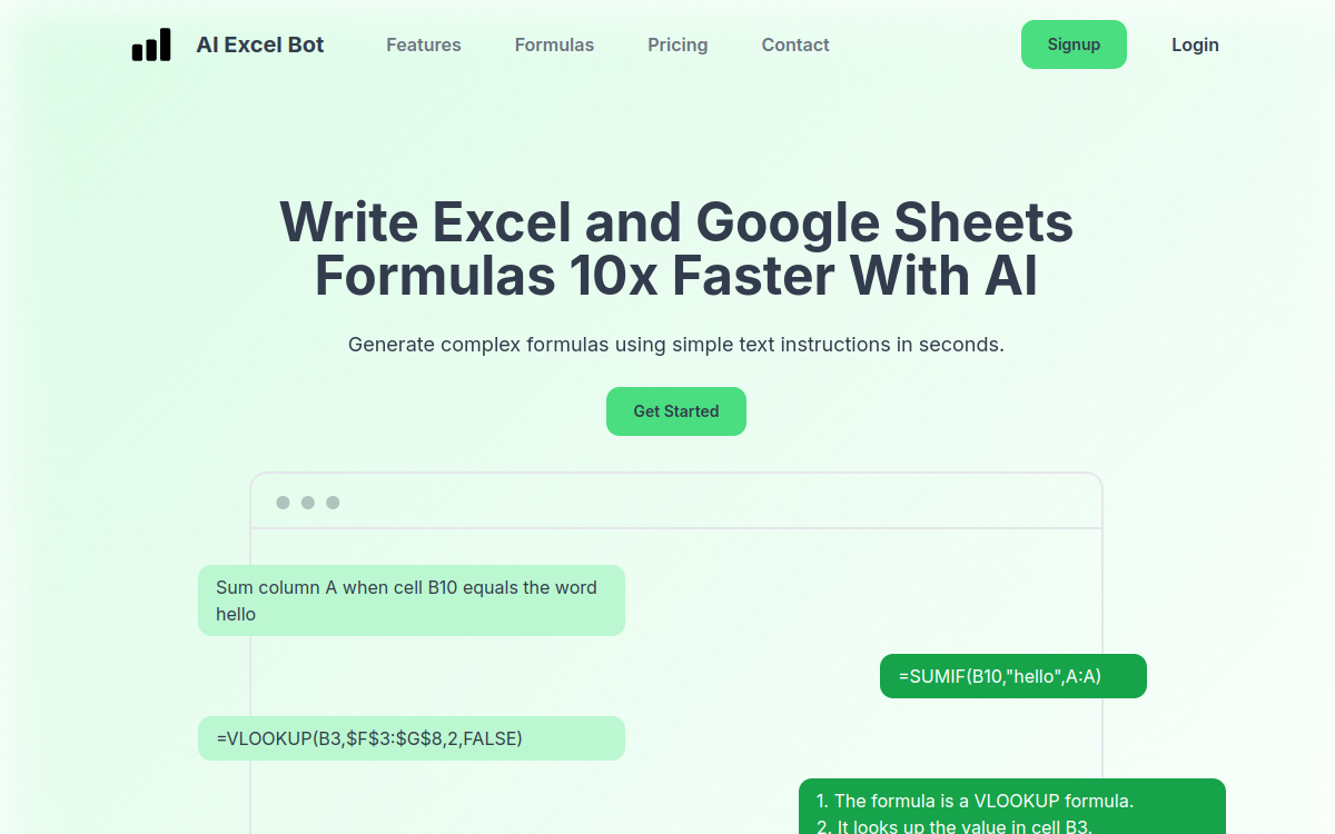 Screenshot di AI Excel Bot