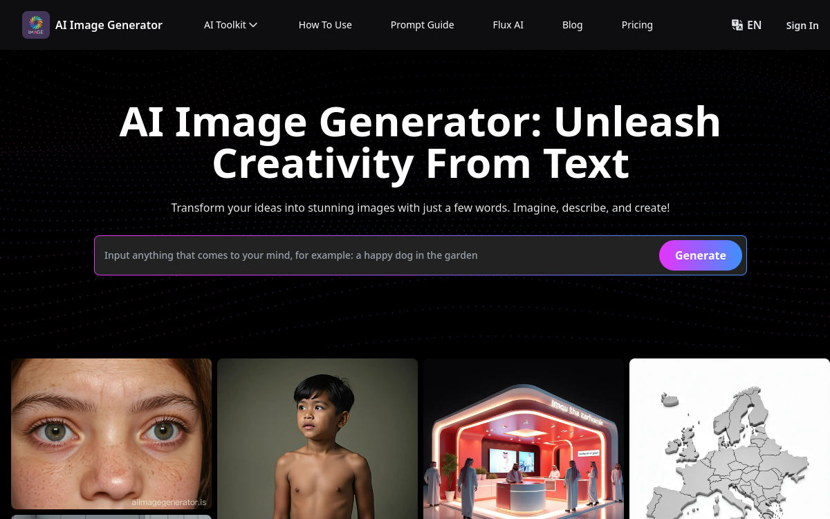 Screenshot di AI Image Generator