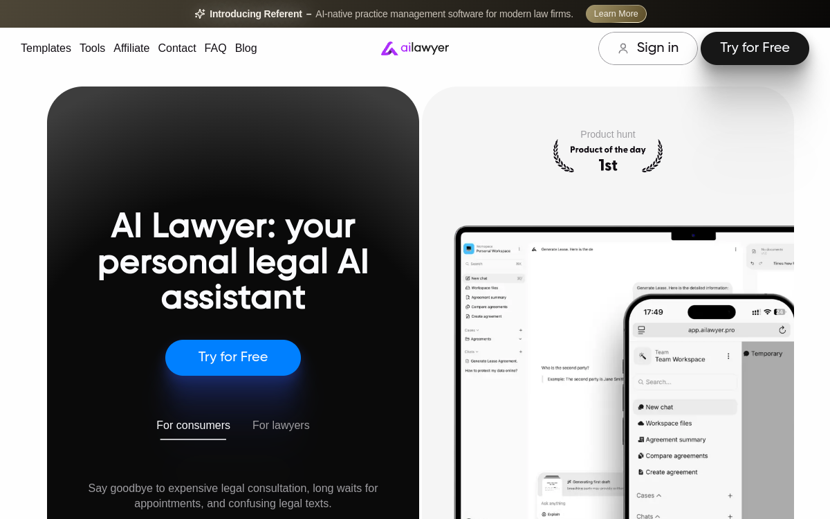 Screenshot di AI Lawyer