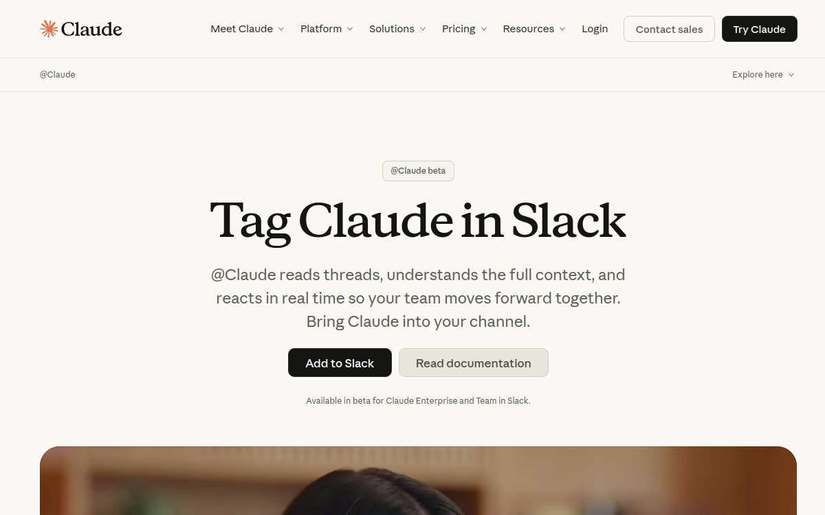Screenshot di Claude in Slack