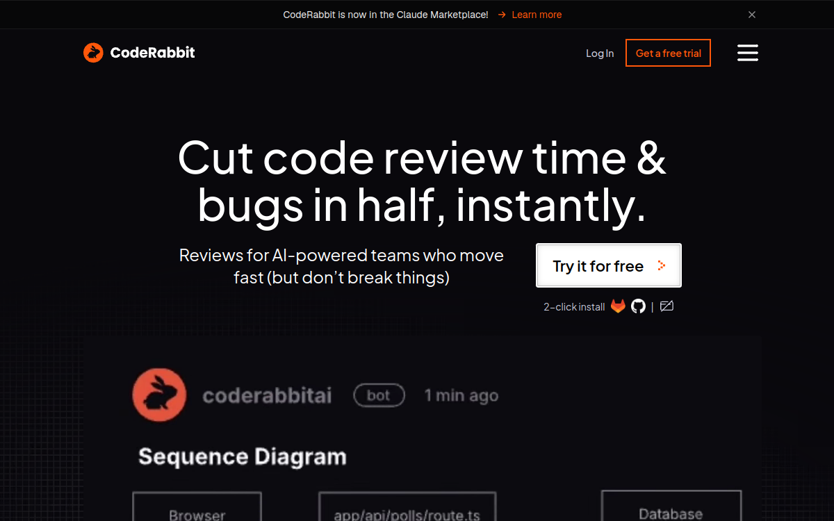 Screenshot di CodeRabbit