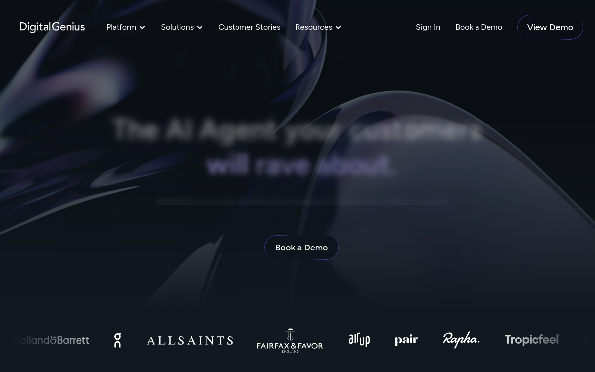 Screenshot di DigitalGenius