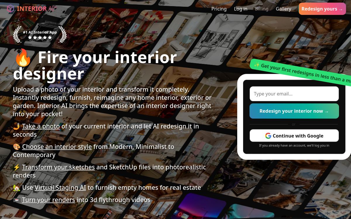 Screenshot di Interior AI