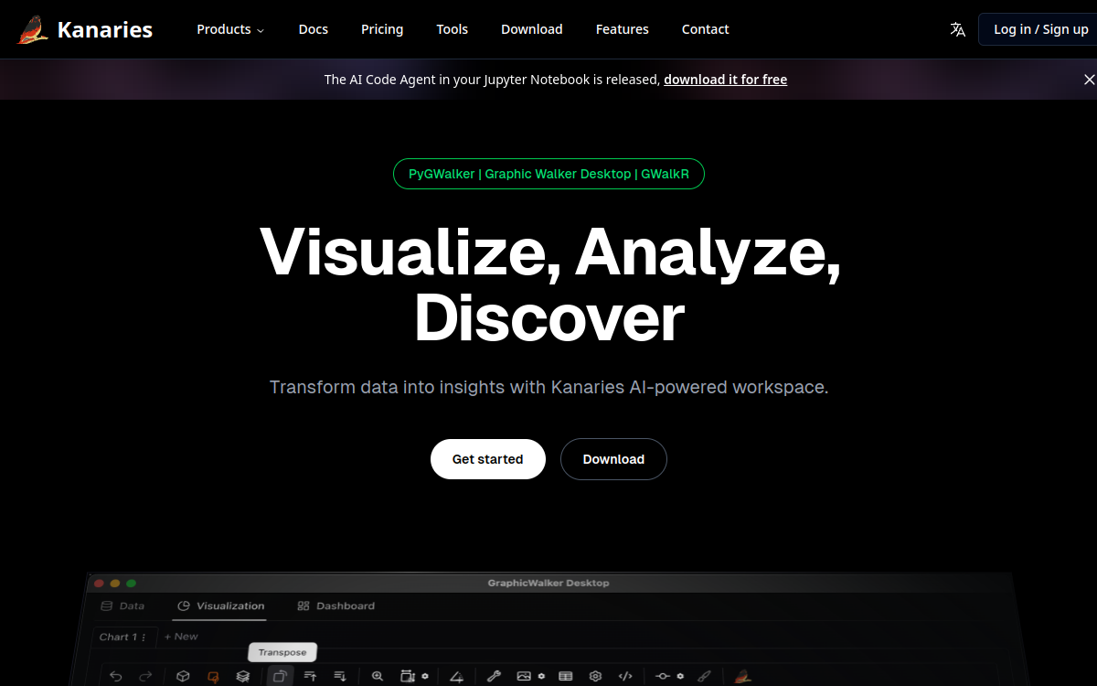 Screenshot di Kanaries