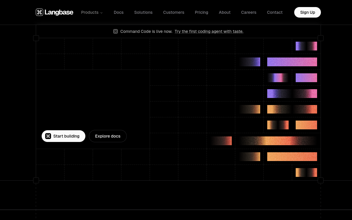 Screenshot di Langbase