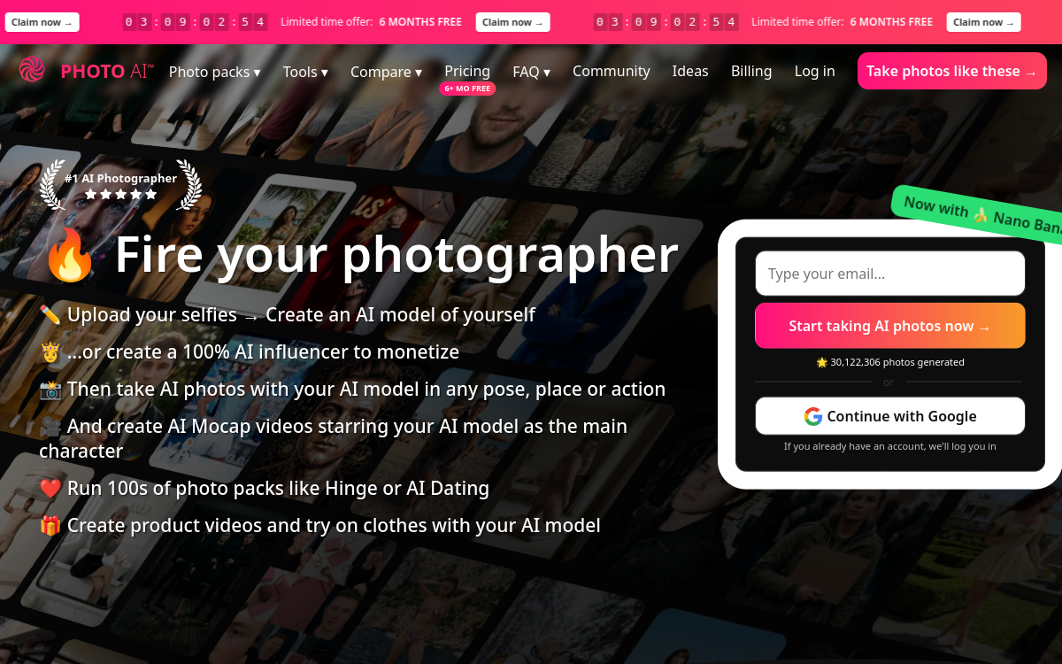 Screenshot di PhotoAI