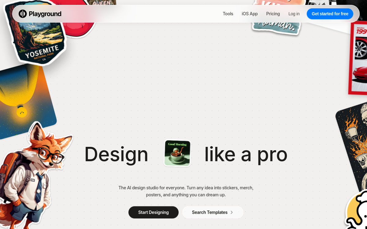 Screenshot di Playground AI