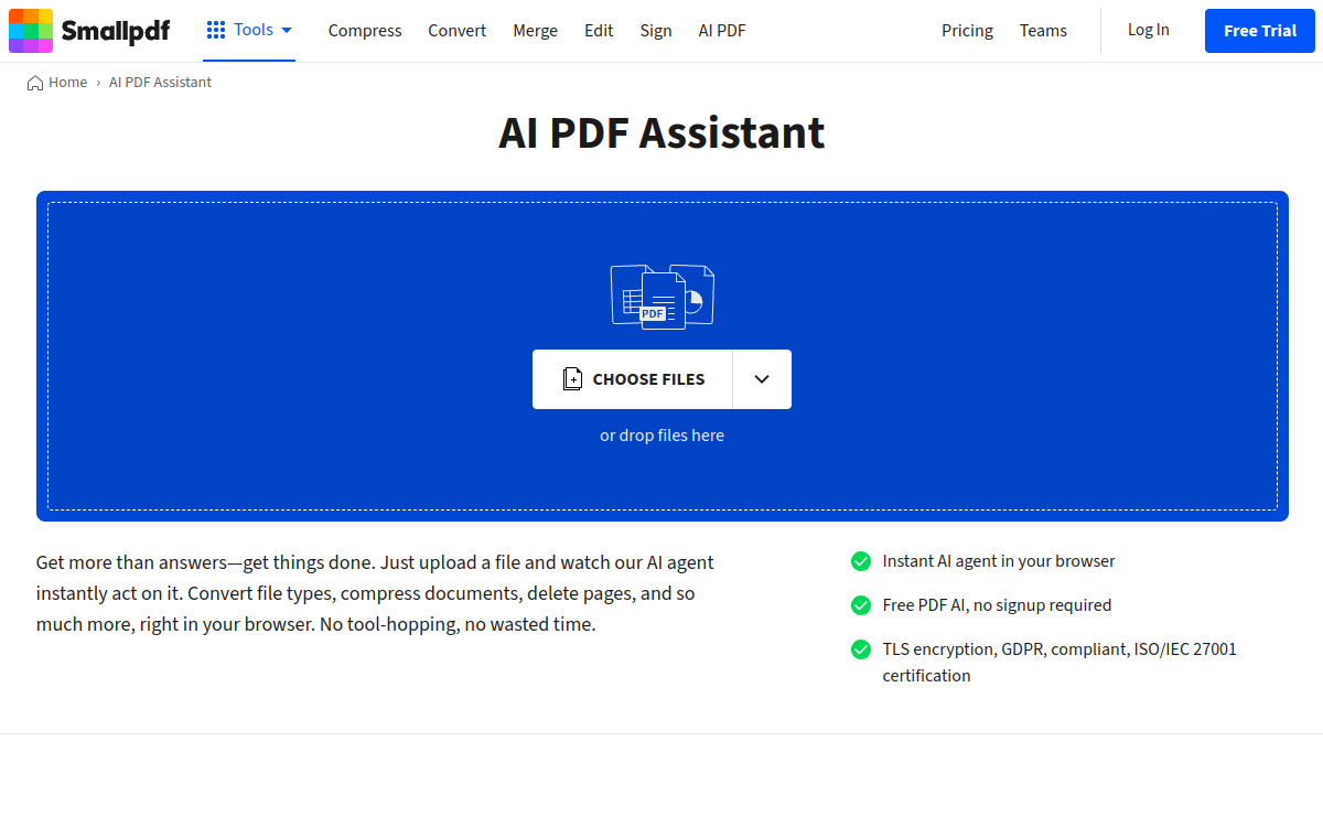 Screenshot di Smallpdf AI