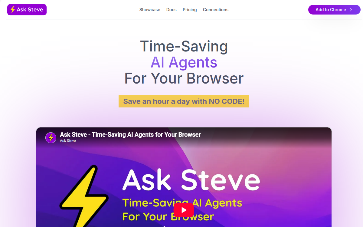 Screenshot di AskSteve
