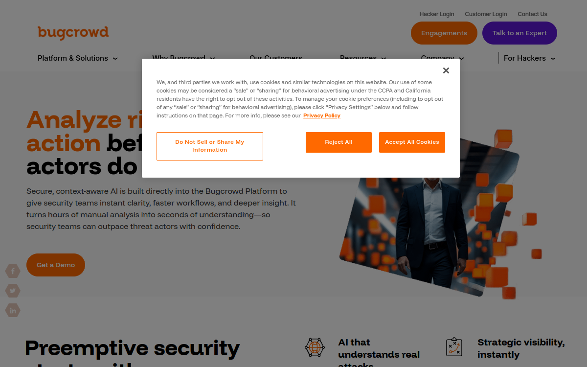 Screenshot di Bugcrowd AI