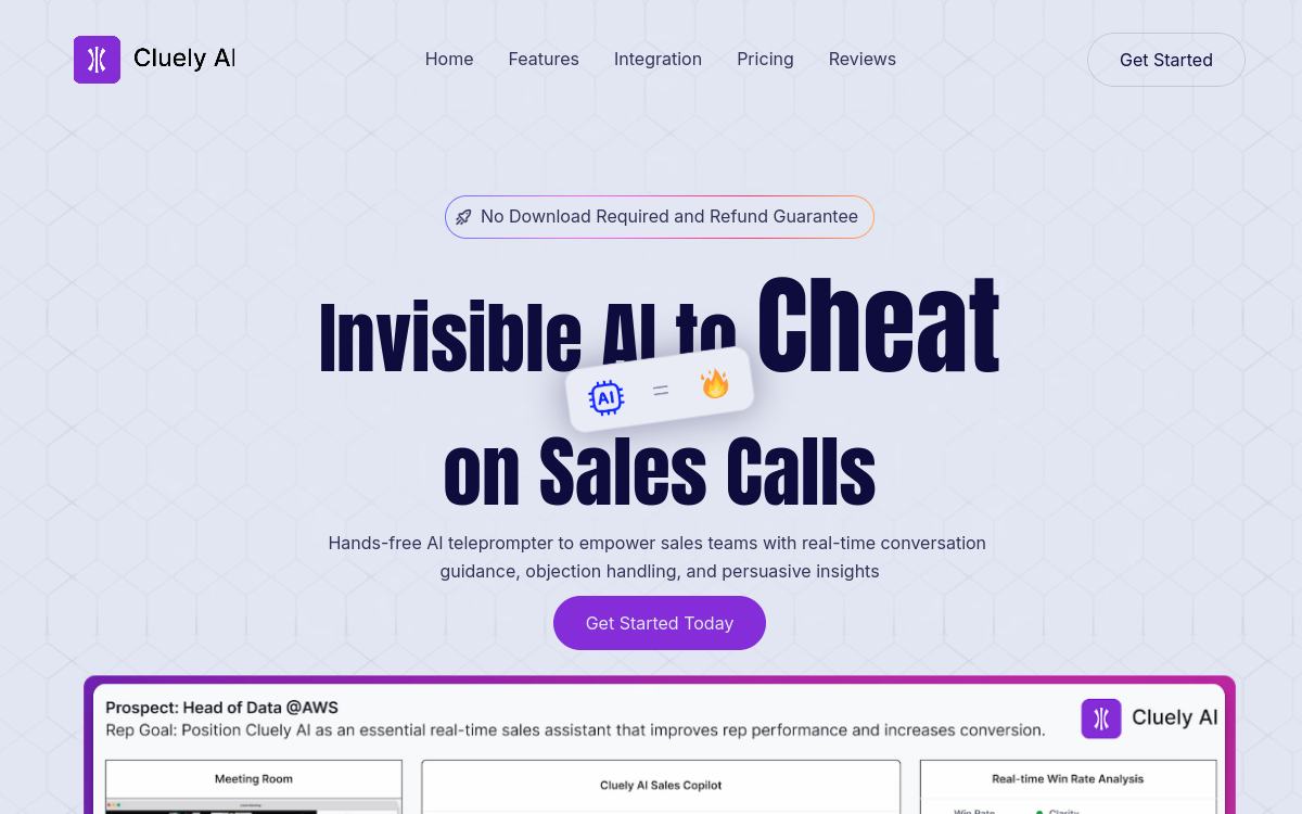 Screenshot di Cluely AI