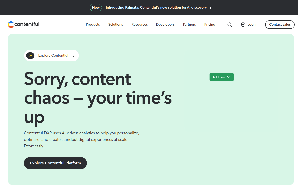 Screenshot di Contentful AI