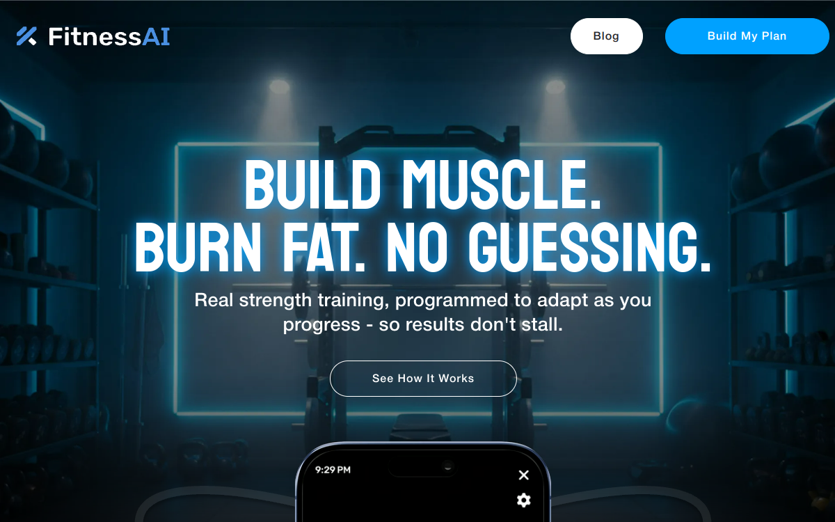 Screenshot di FitnessAI