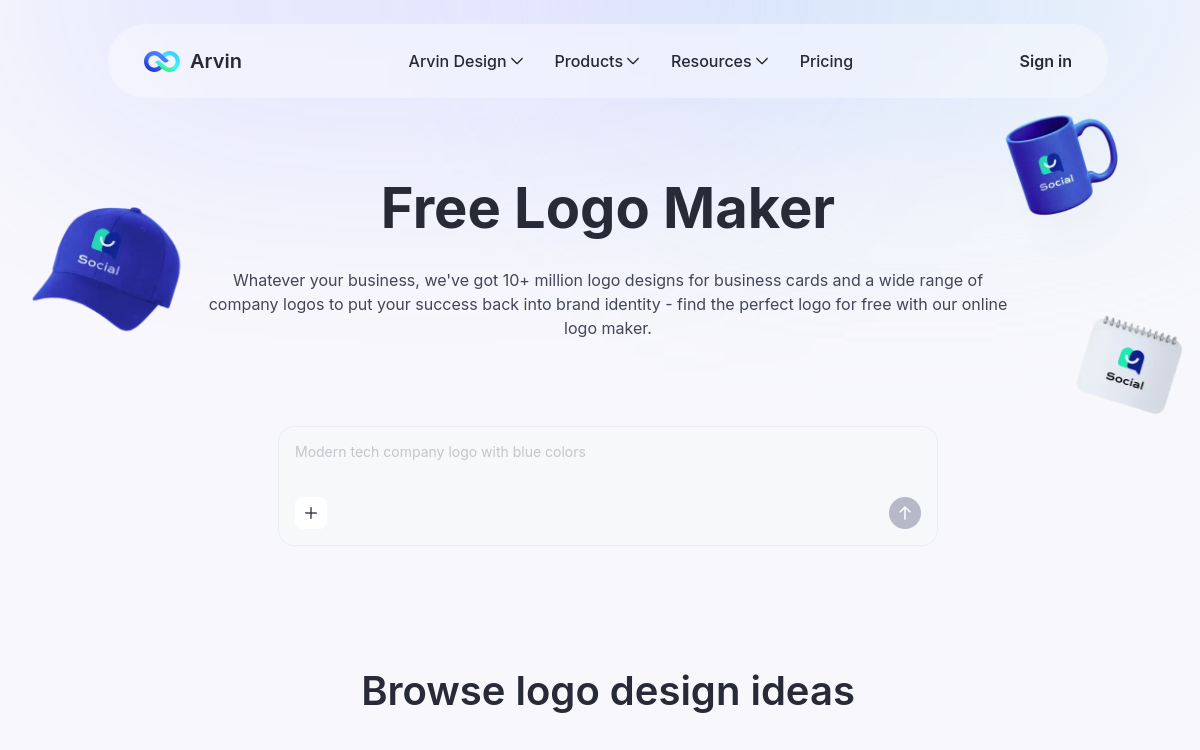 Screenshot di Arvin AI Logo Designer
