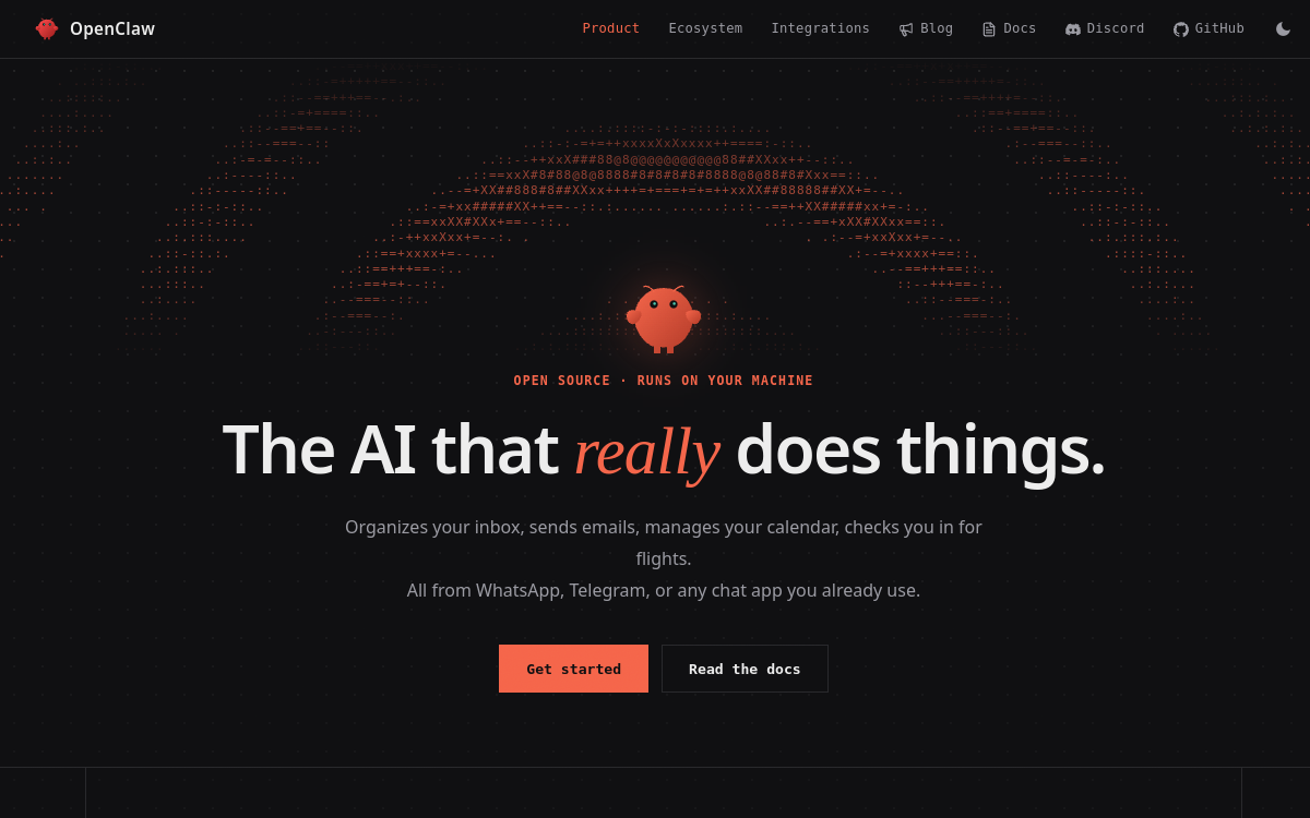 Screenshot di OpenClaw