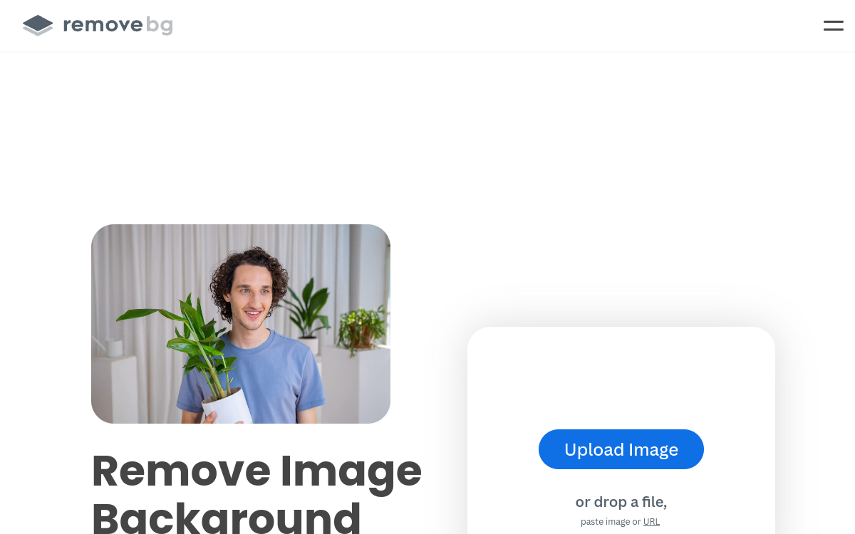 Screenshot di remove.bg