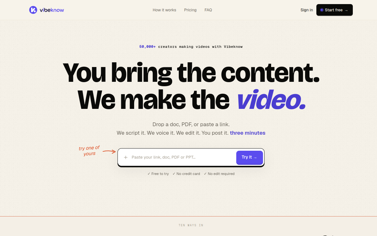 Screenshot di VibeKnow AI