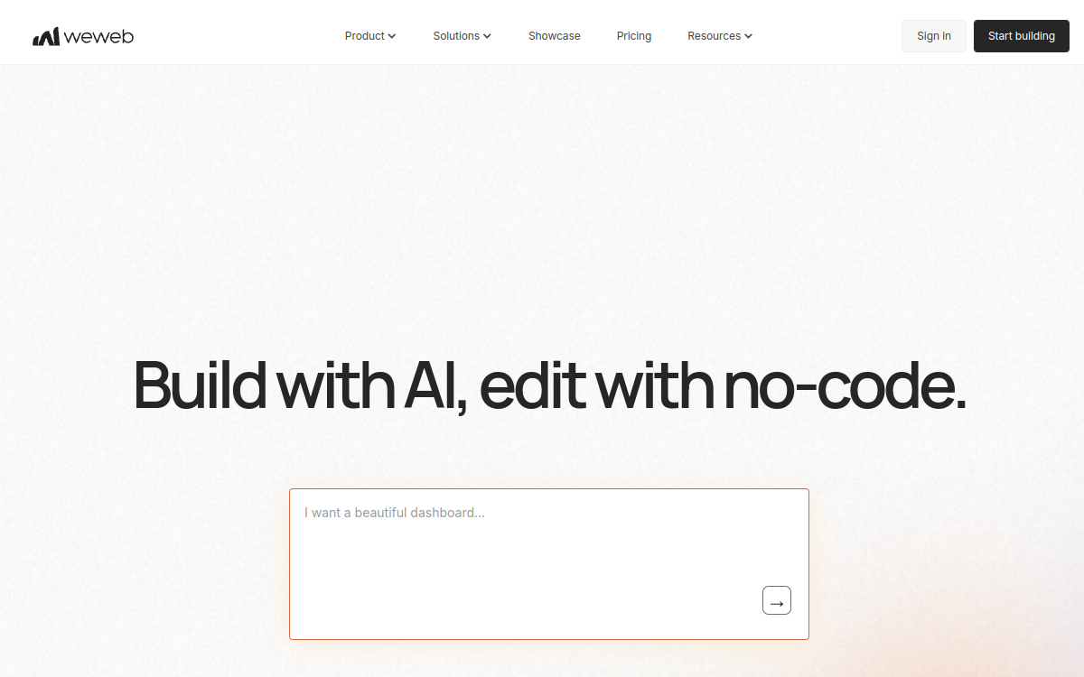 Screenshot di WeWeb
