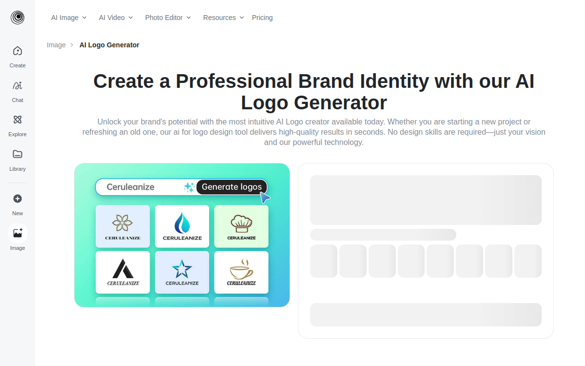 Screenshot di insMind AI Logo Generator