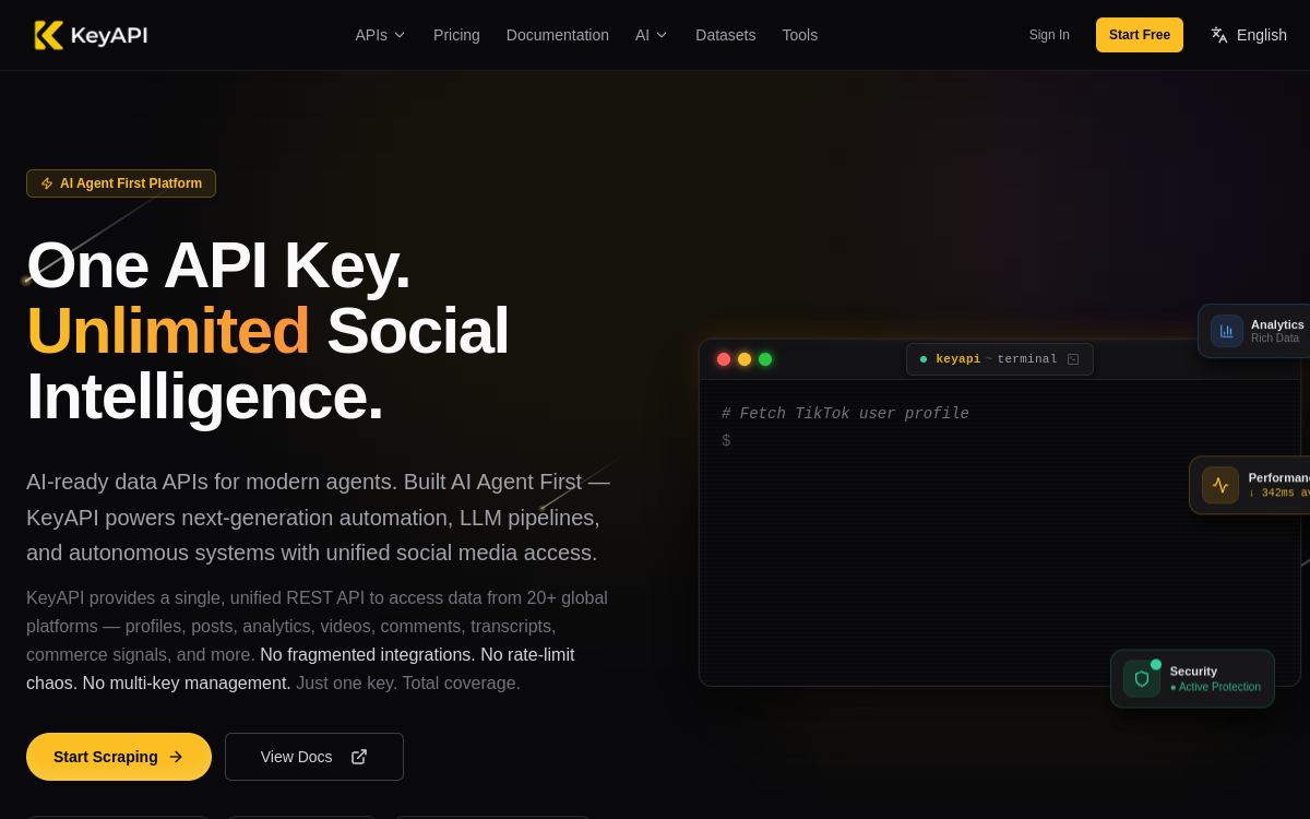 Screenshot di KeyAPI AI