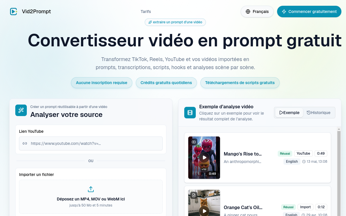 Screenshot di Vid2Prompt