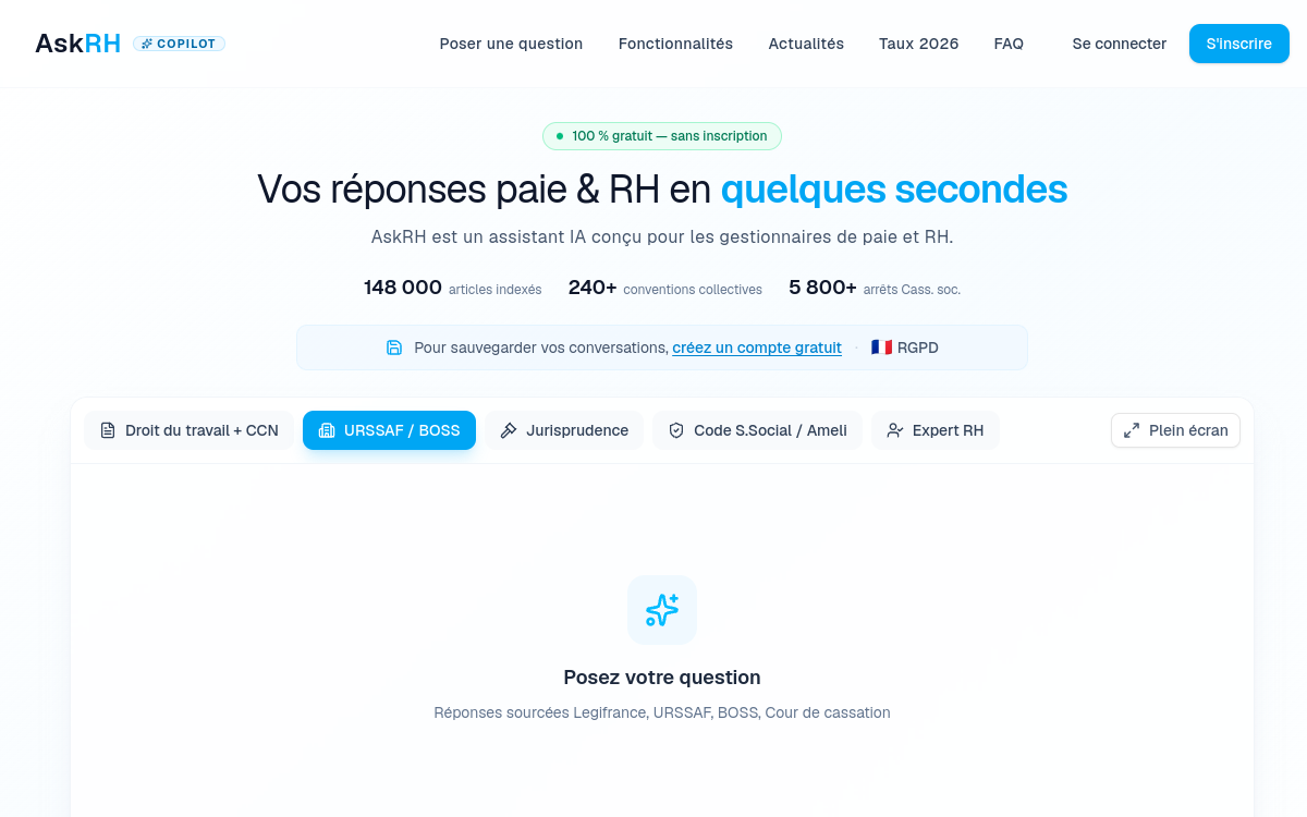 Screenshot di AskRH Copilot