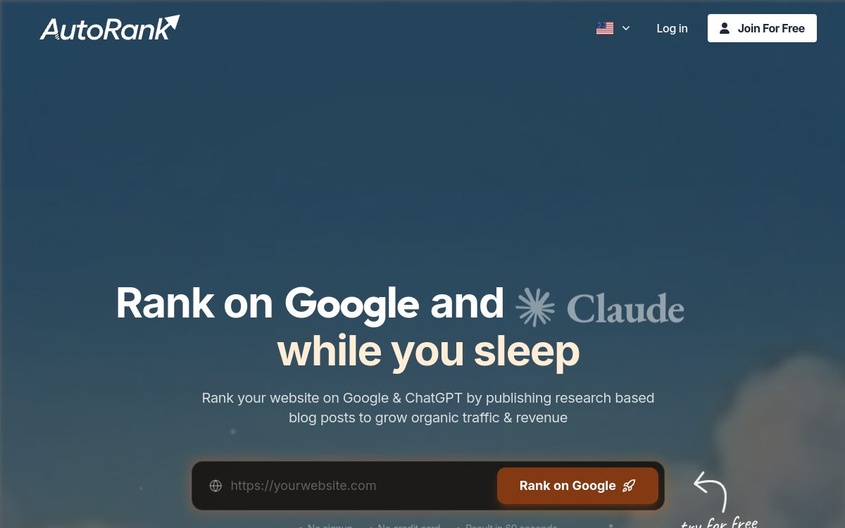Screenshot di AutoRank AI