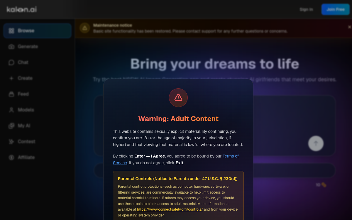 Screenshot di KalonAI