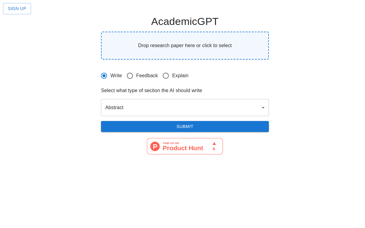 Screenshot di AcademicGPT