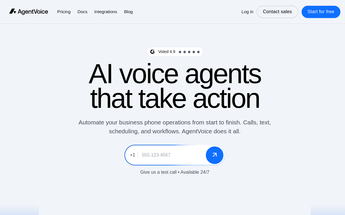 Screenshot di AgentVoice
