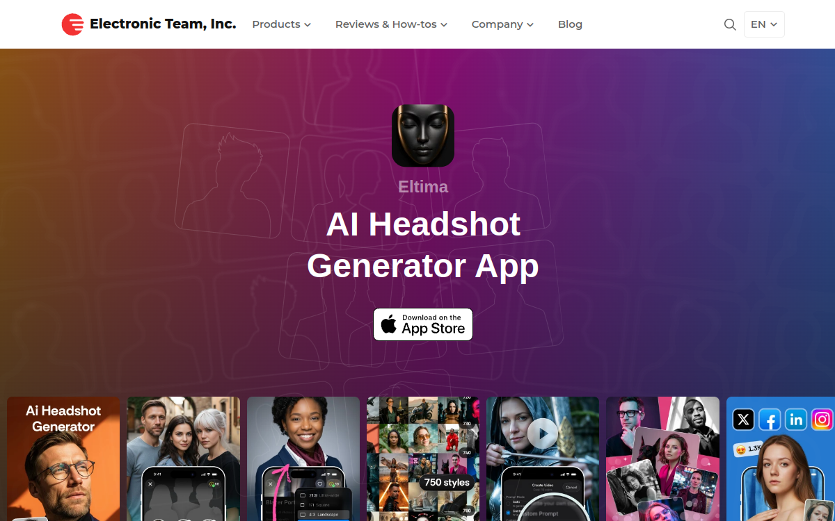 Screenshot di Eltima AI Headshot Generator