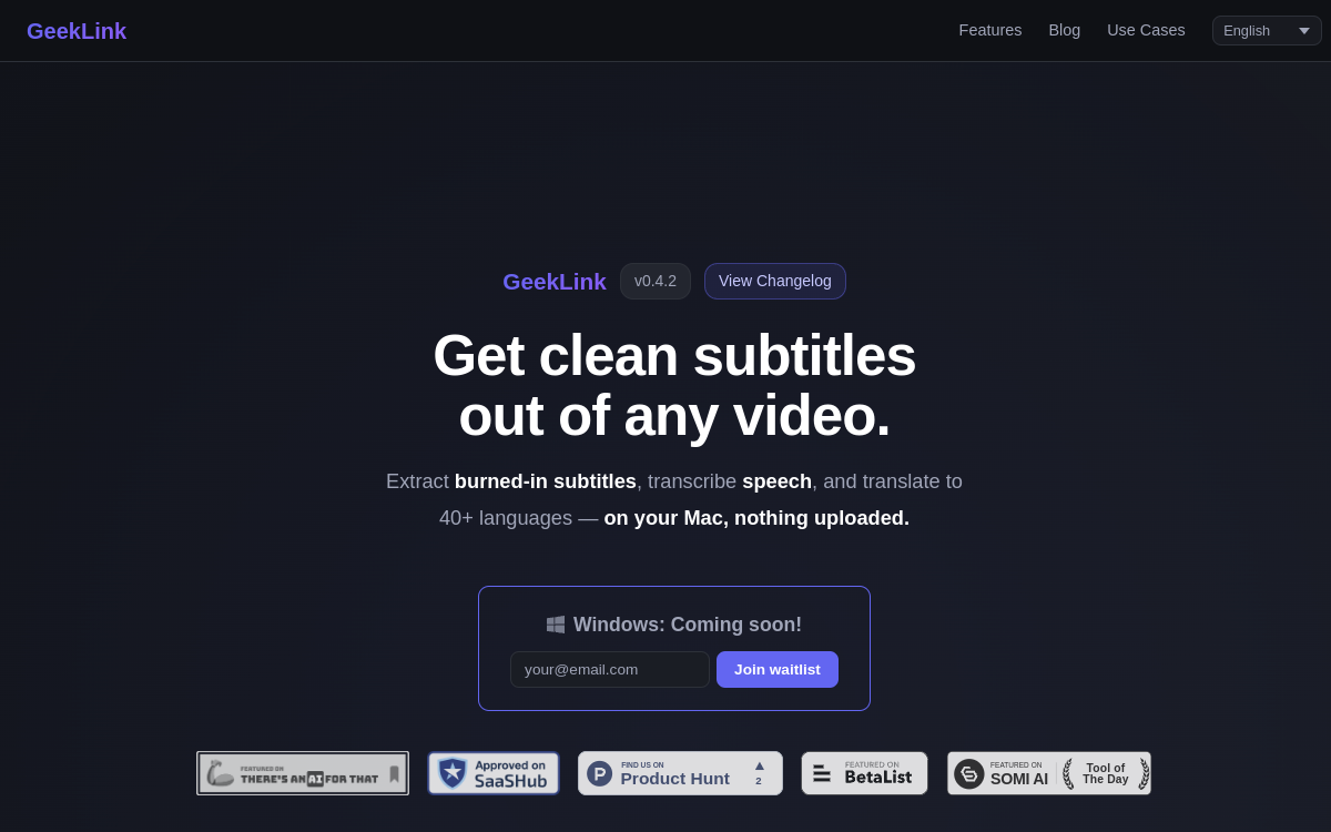 Screenshot di GeekLink