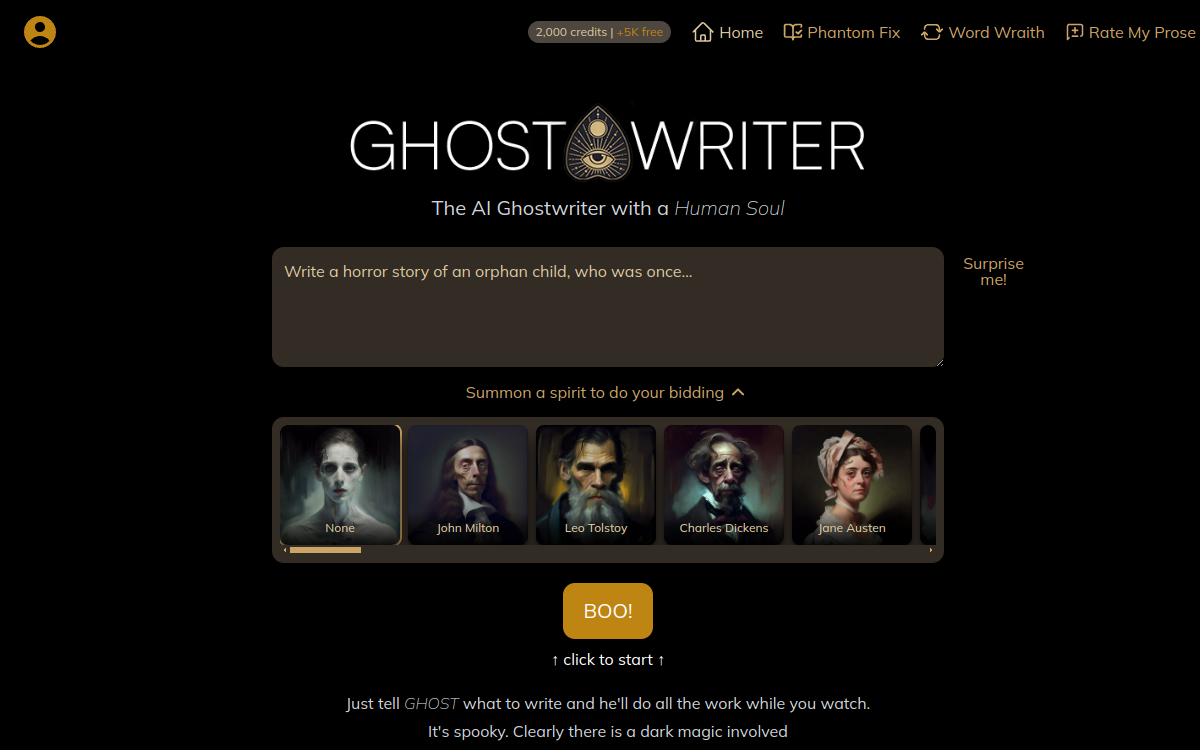 Screenshot di GhosttheWriter