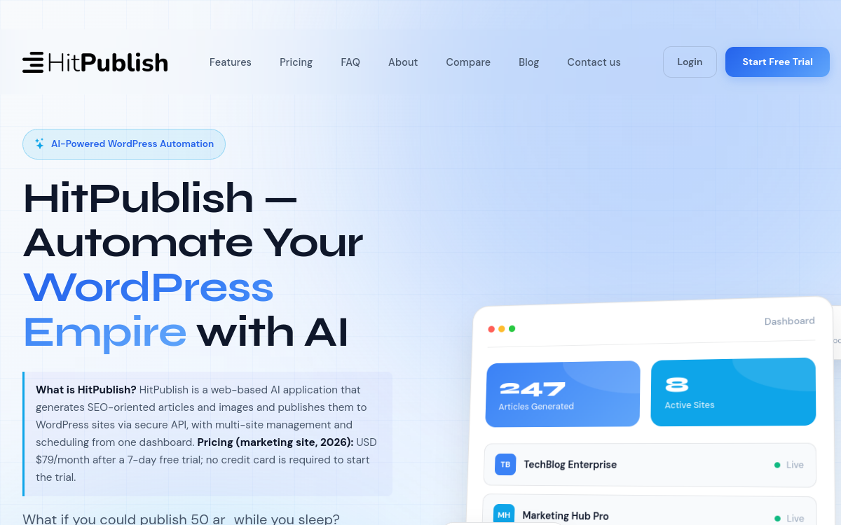 Screenshot di HitPublish
