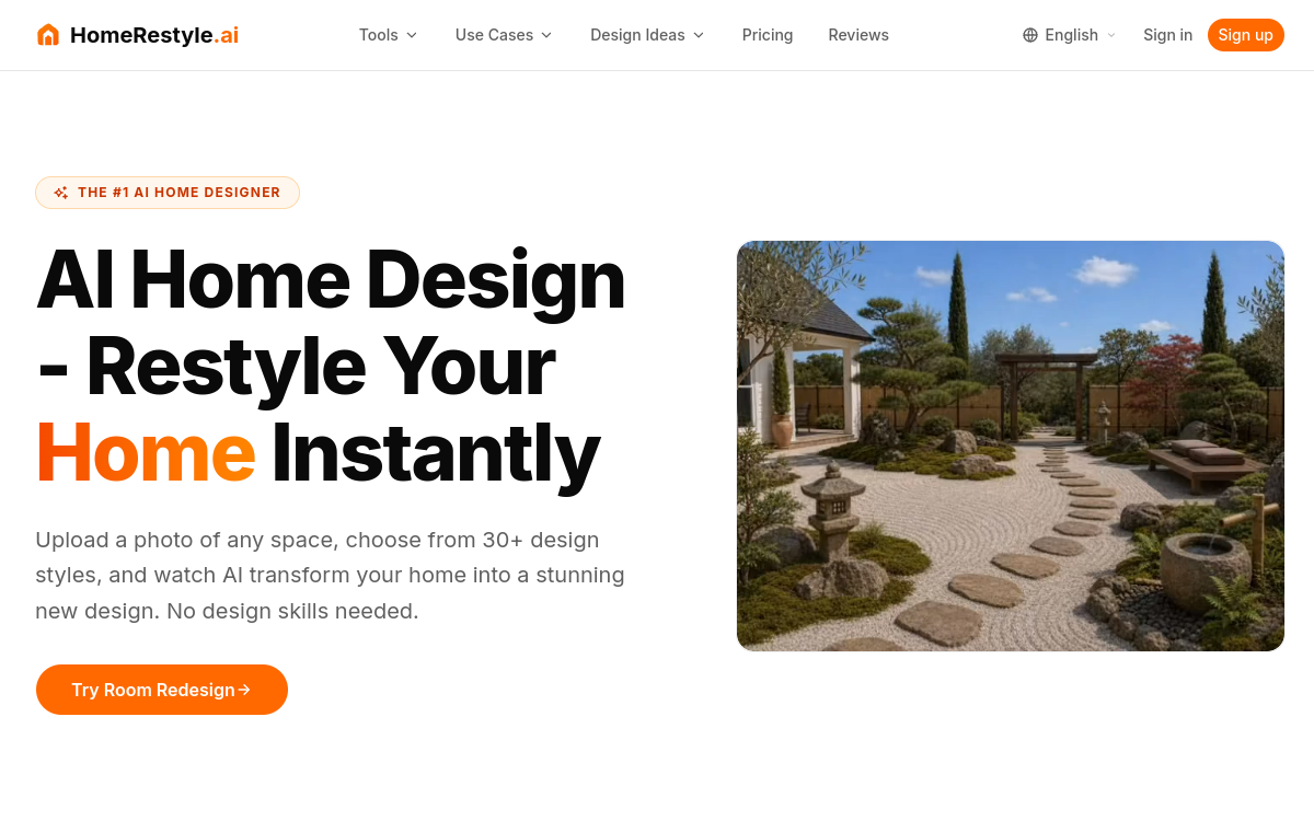 Screenshot di HomeRestyle.ai