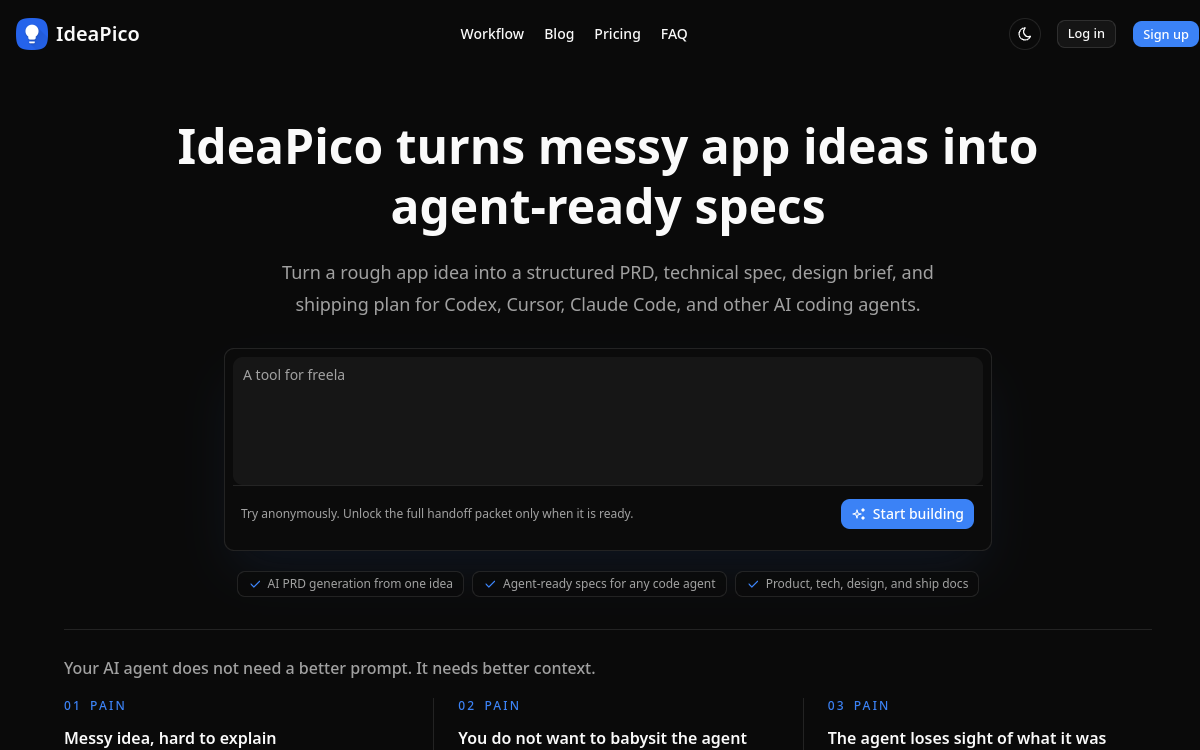 Screenshot di IdeaPico