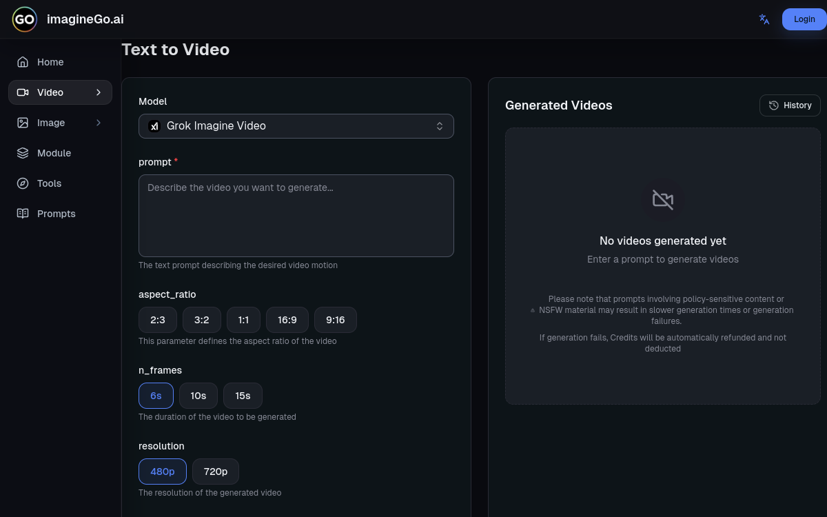 Screenshot di ImagineGo.ai