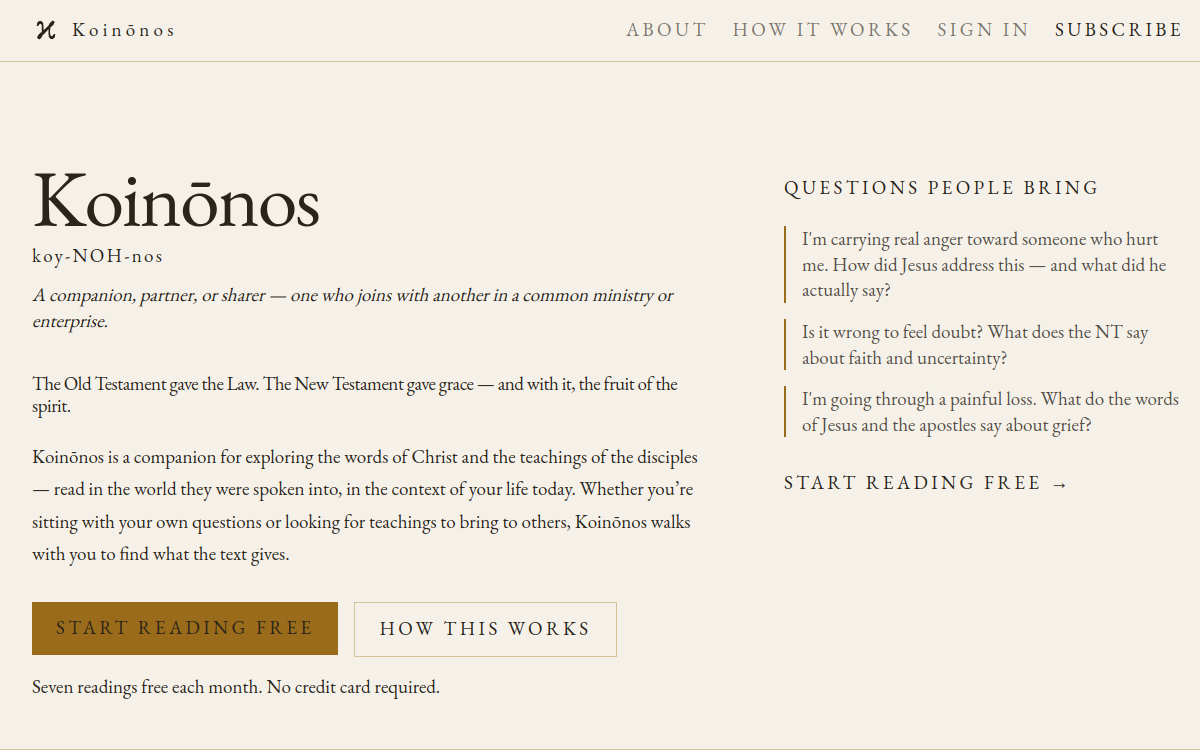 Screenshot di Koinōnos