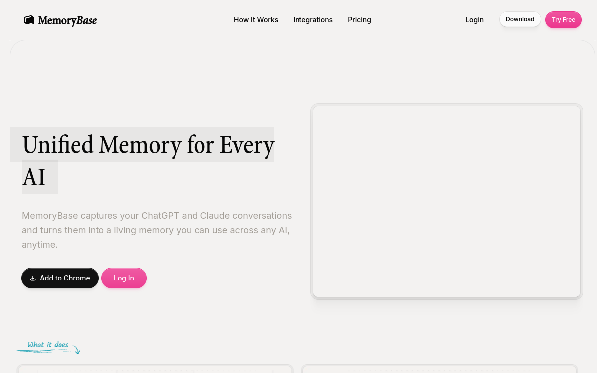 Screenshot di MemoryBase