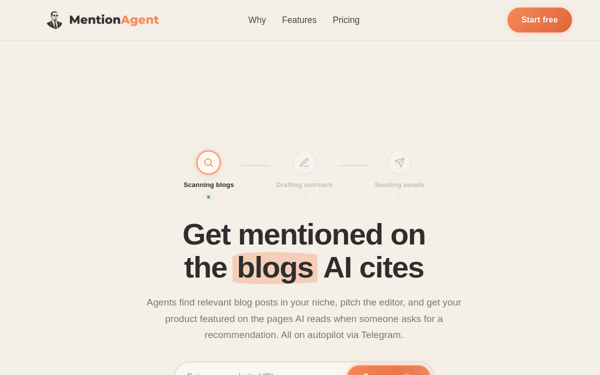 Screenshot di MentionAgent