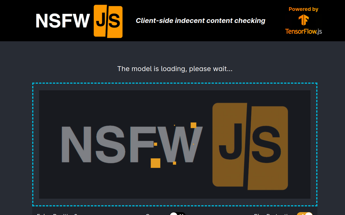 Screenshot di NSFWJS
