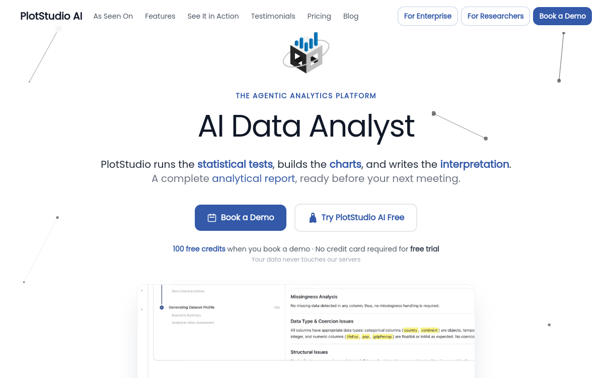 Screenshot di PlotStudio AI